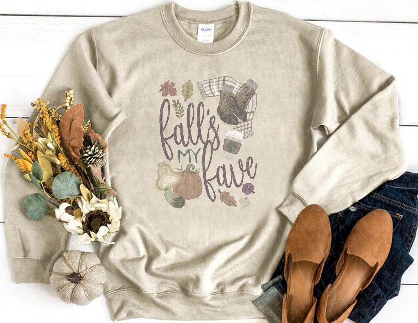 Fall's My Fave Sweatshirt (Faded Color Graphic)