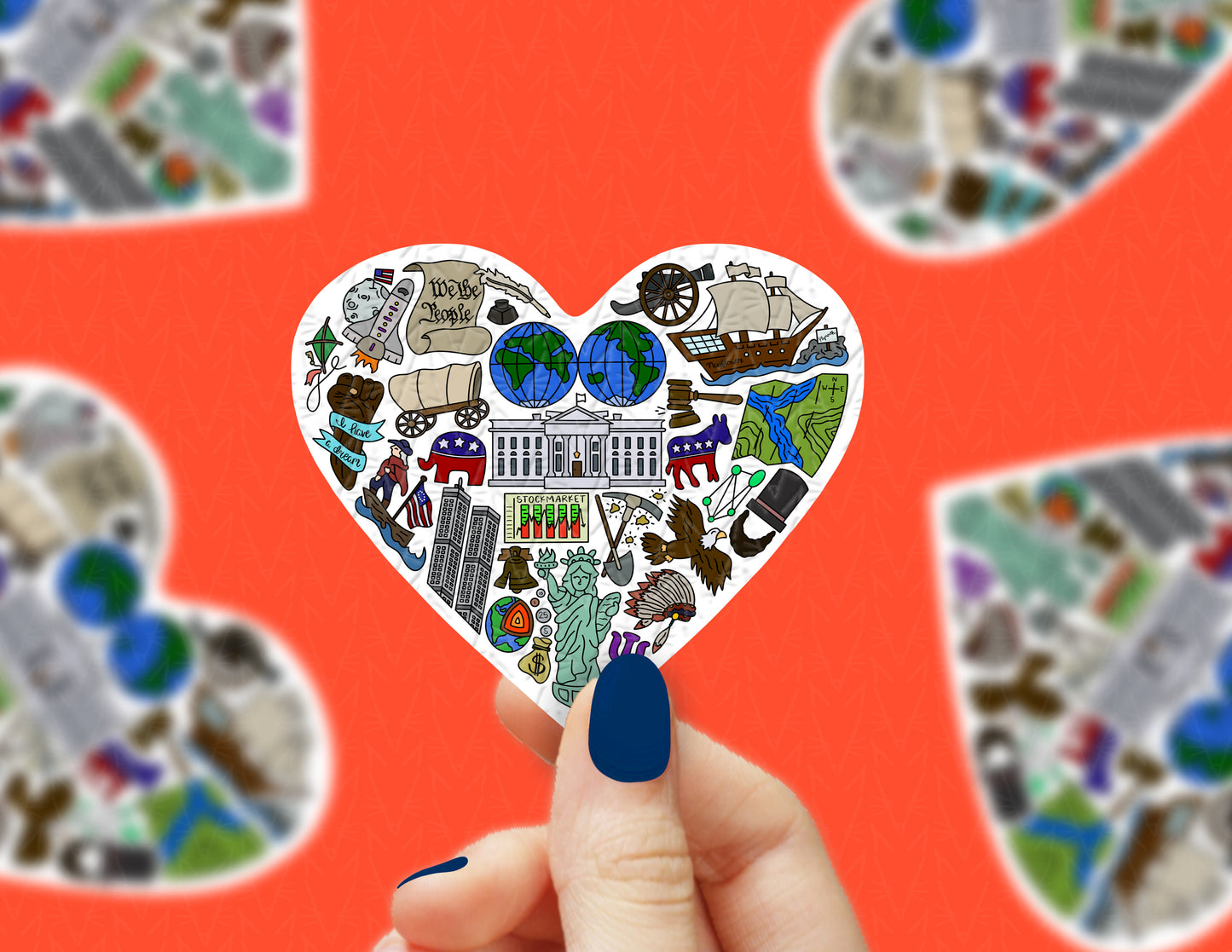 Full Color History Begins in the Heart Sticker