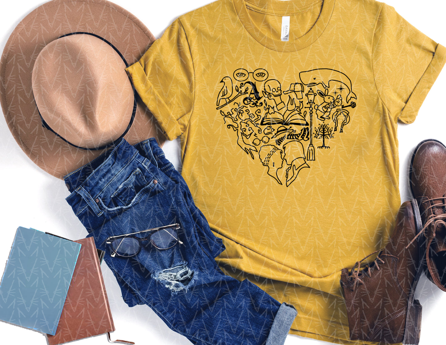 Heart Stuck in a Book Shirt (Black Graphic) - CLOSET CLEANOUT SALE!