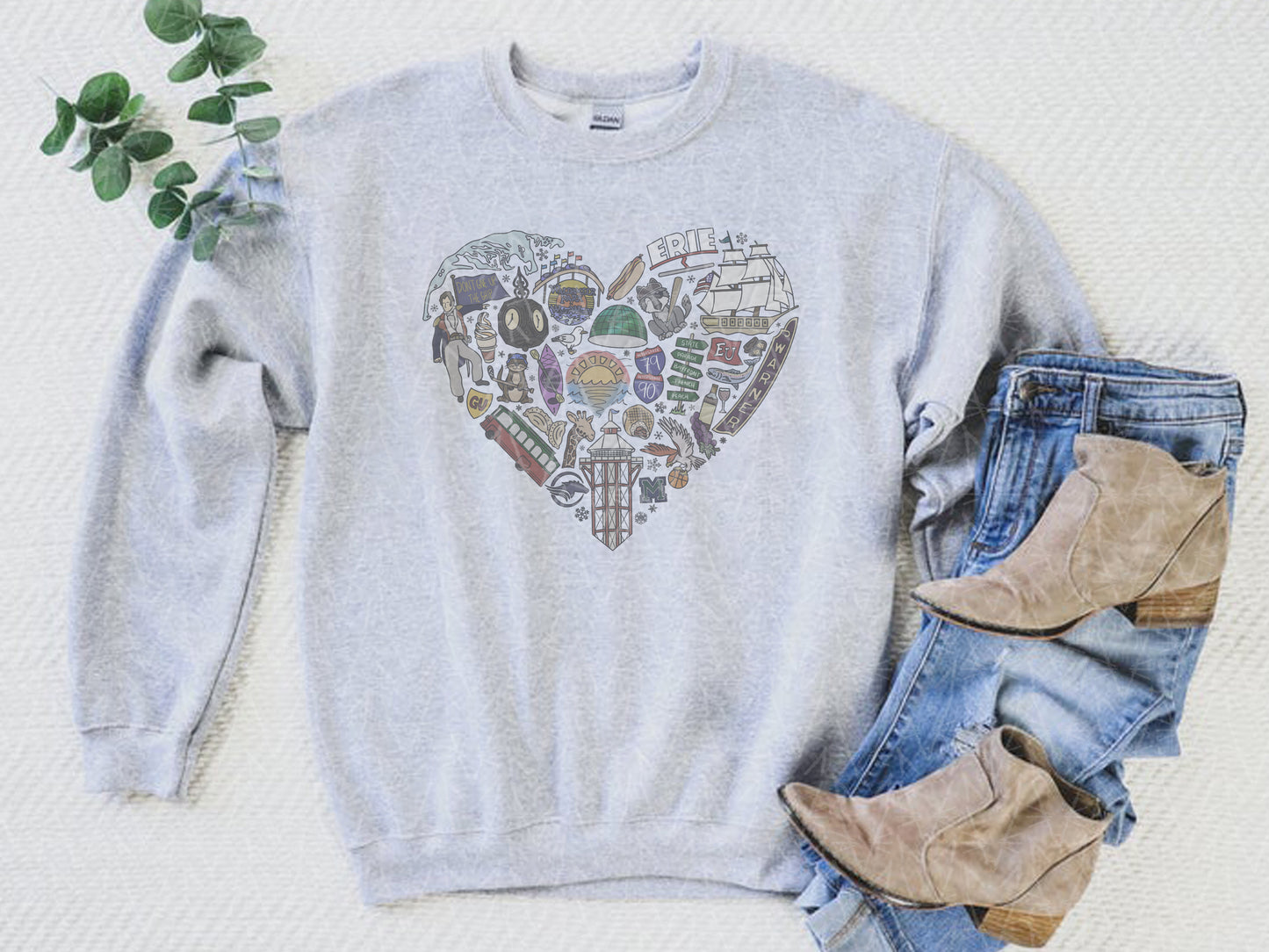 Left My Heart in Erie, PA Sweatshirt (Faded Color Graphic) - CLOSET CLEANOUT SALE!