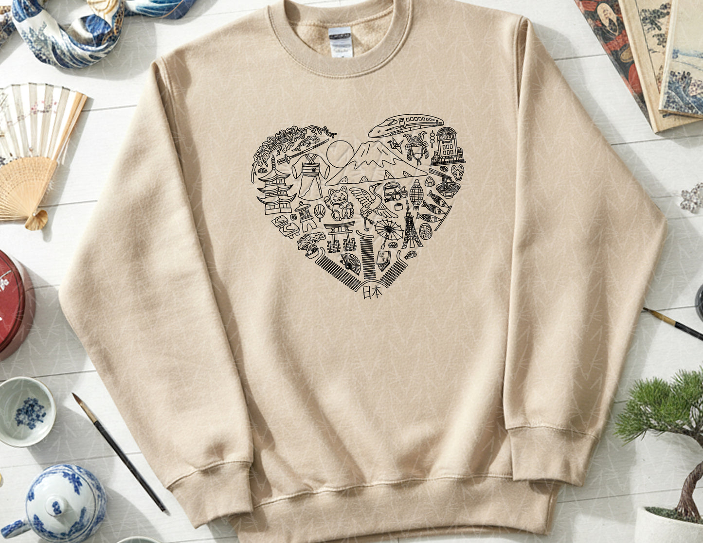 Left My Heart in Japan Sweatshirt (Black Graphic)