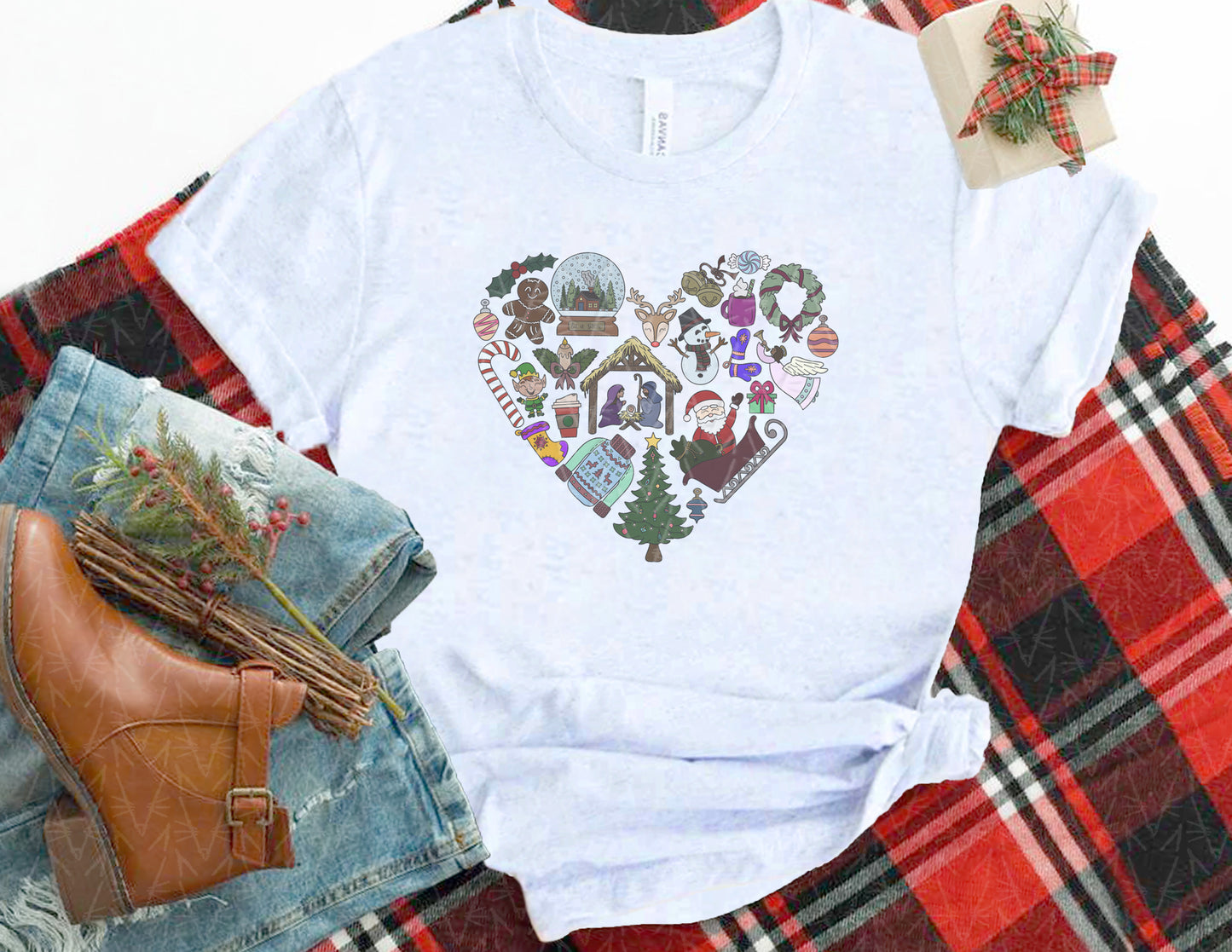Keep Christmas in your Heart Shirt (Faded Color Graphic)