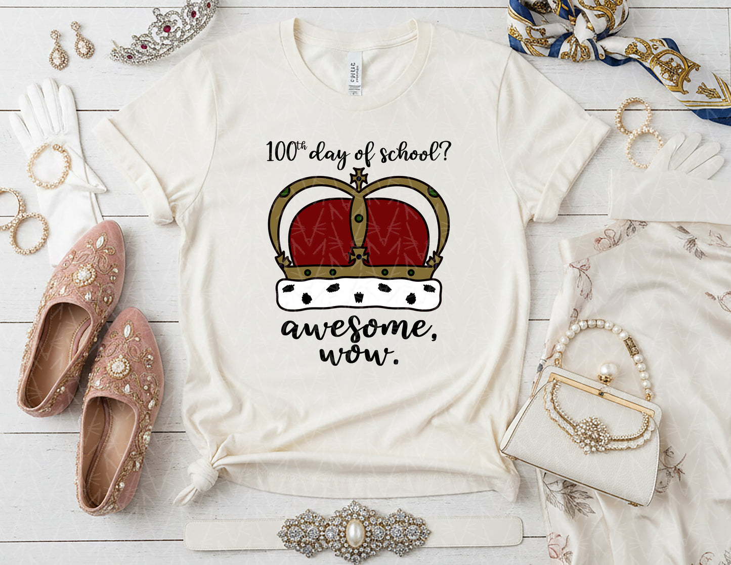 100 Days? Awesome, Wow. Shirt (Full Color Graphic)