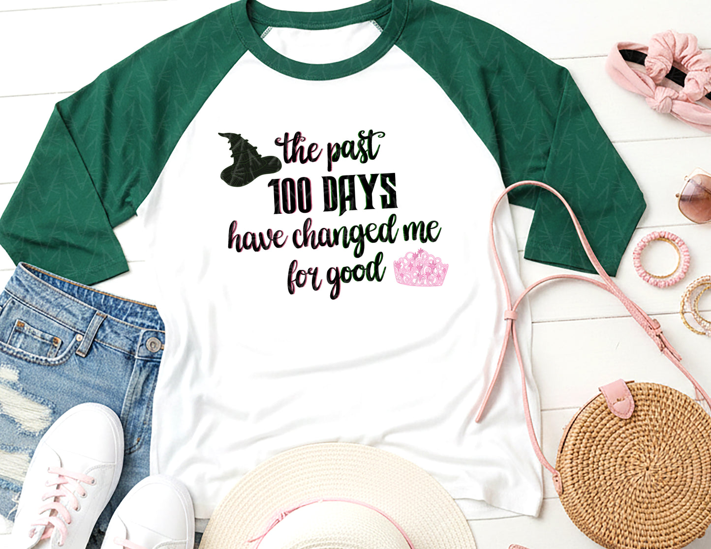 100 Days Changed Me Baseball Tee