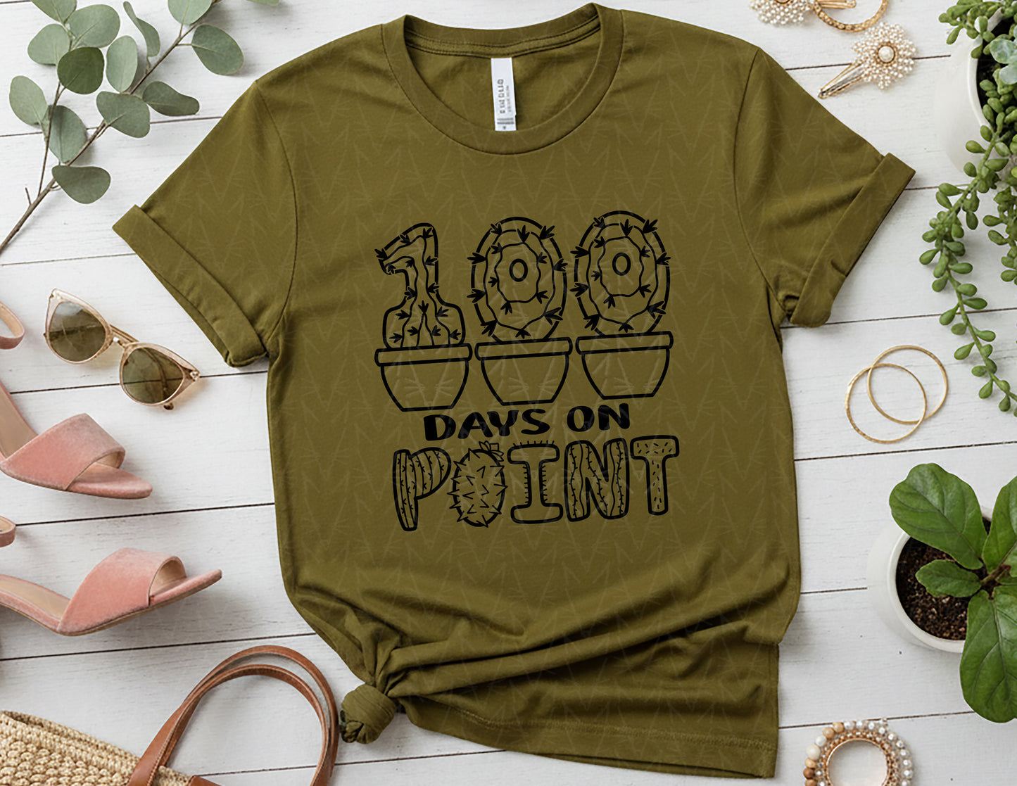 100 Days on Point Shirt (Black Graphic)