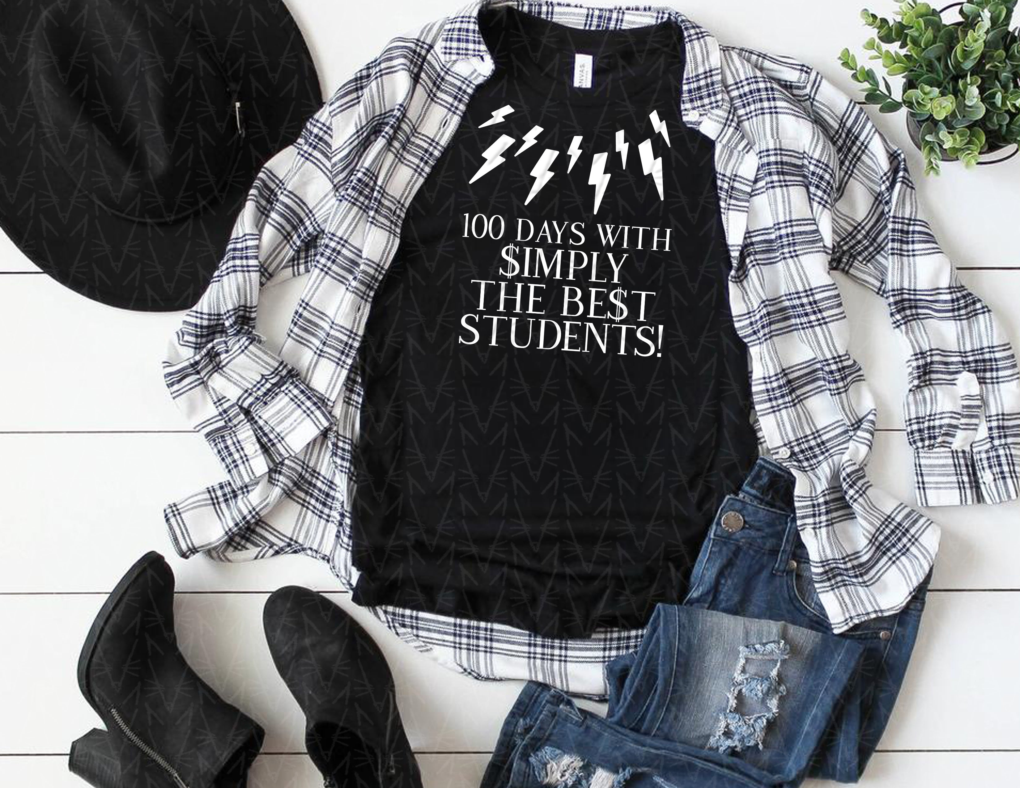 100 Days with Simply the Best Students Shirt – Fox Den Design Shop