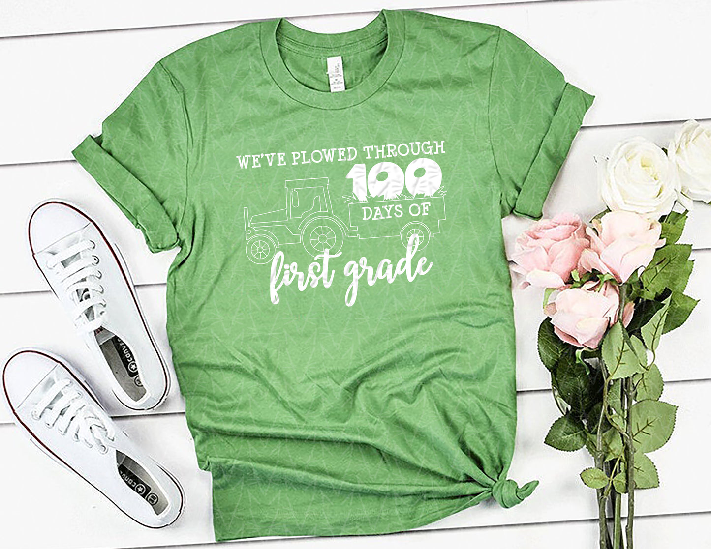 Plowed Through 100 Days Shirt (White Graphic)