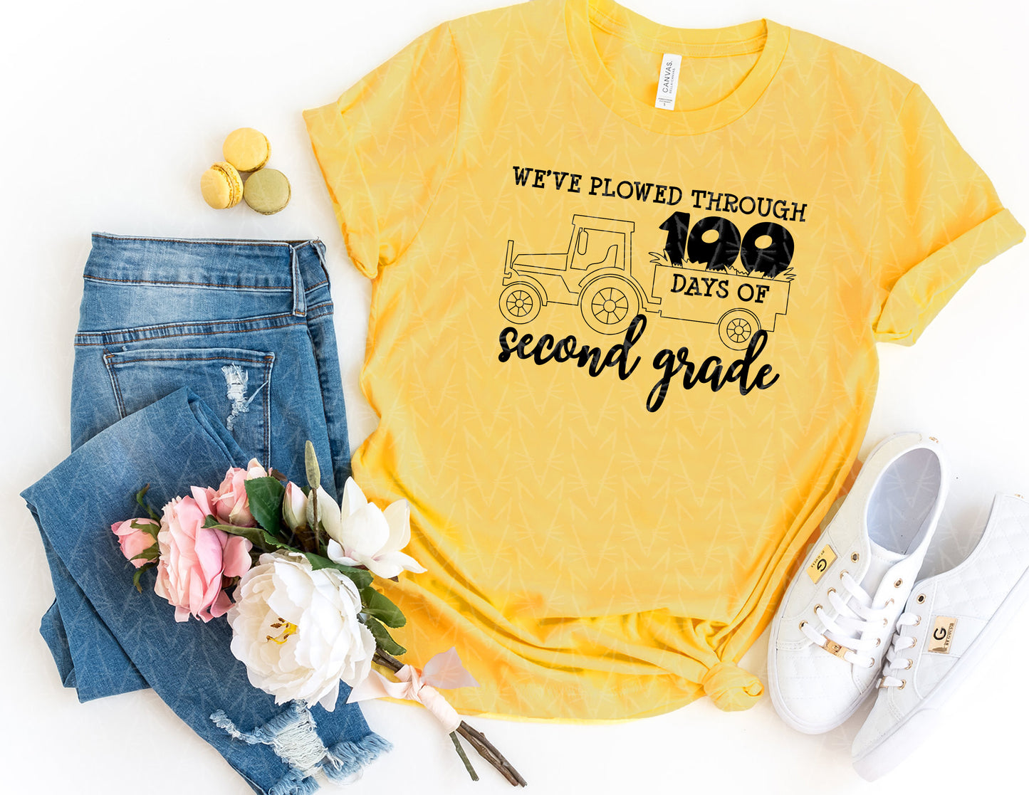 Plowed Through 100 Days Shirt (Black Graphic)