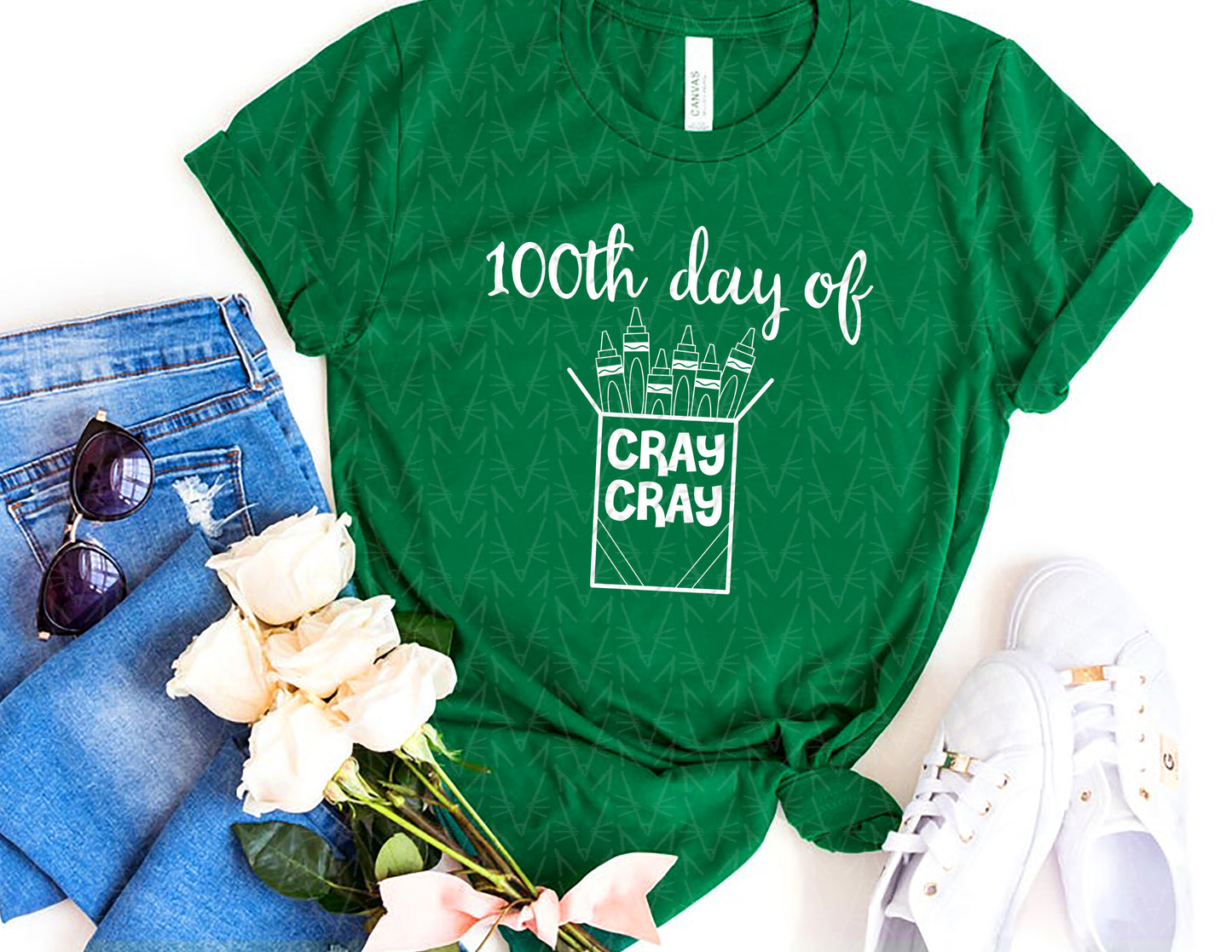 100 Days of Cray Cray Shirt (White Graphic)