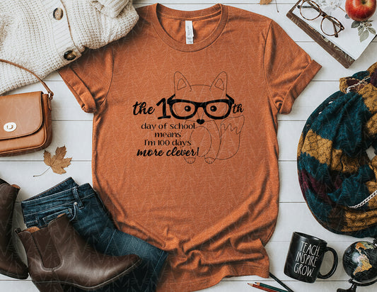 100 Days More Clever Shirt (Black Graphic)