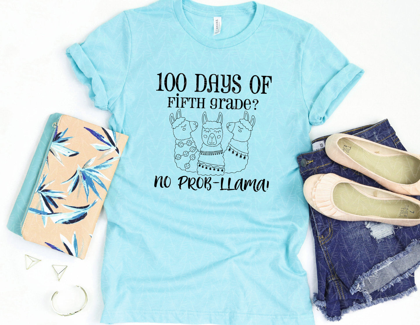 100 Days? No Prob-Llama! Shirt (Black Graphic)