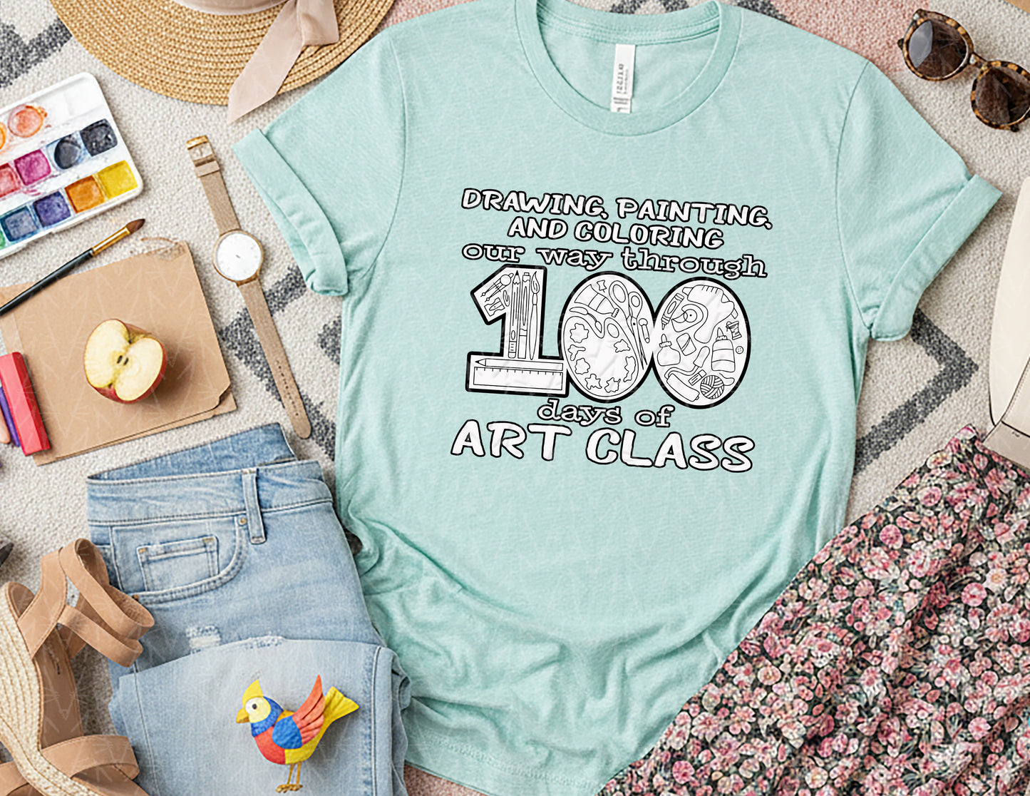 100 Days of Art Class Shirt