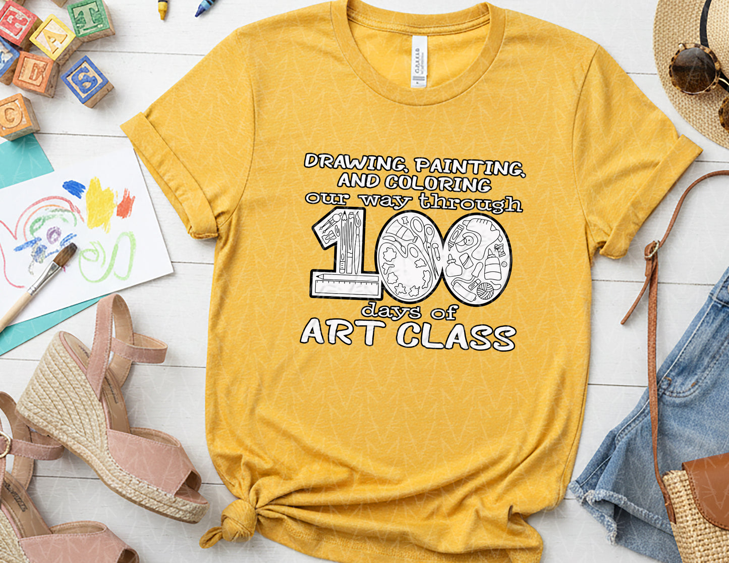 100 Days of Art Class Shirt