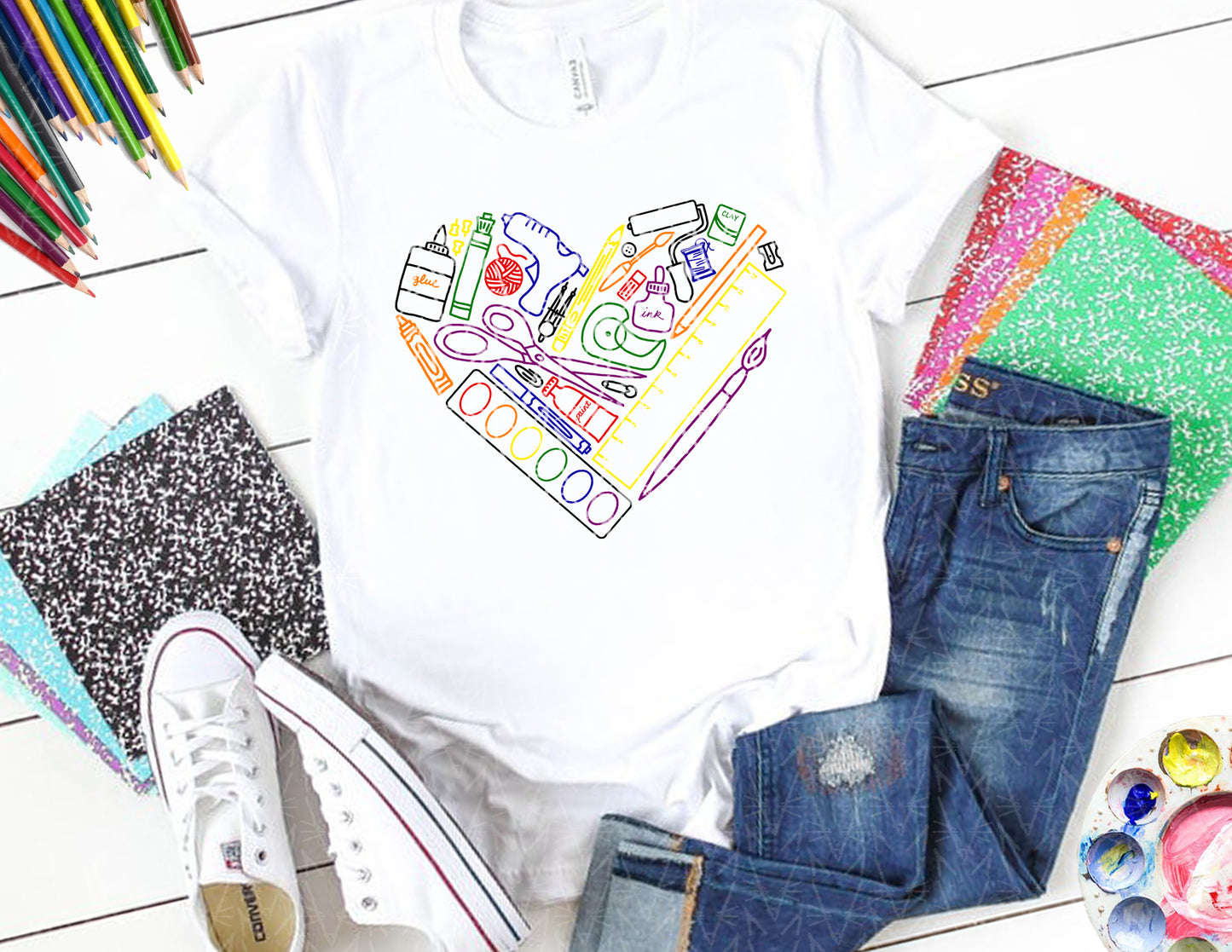 heART Supplies Shirt (Rainbow Graphic)