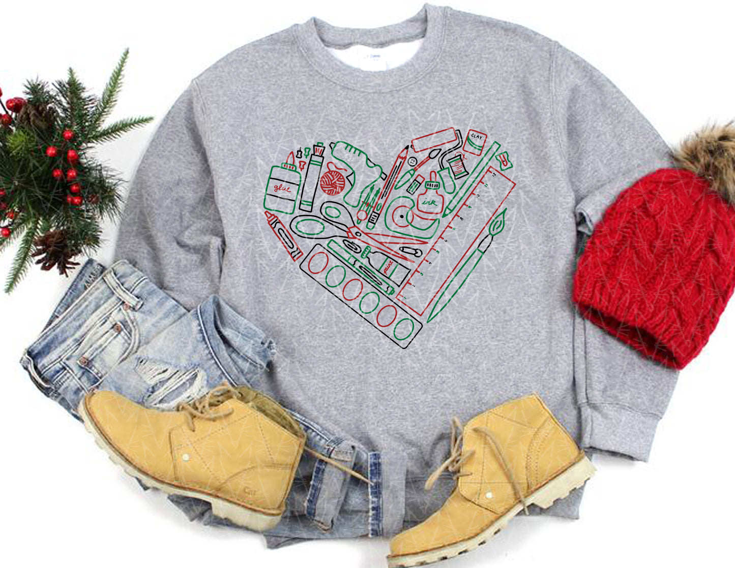 heART Supplies Sweatshirt (Christmas Color Combo)