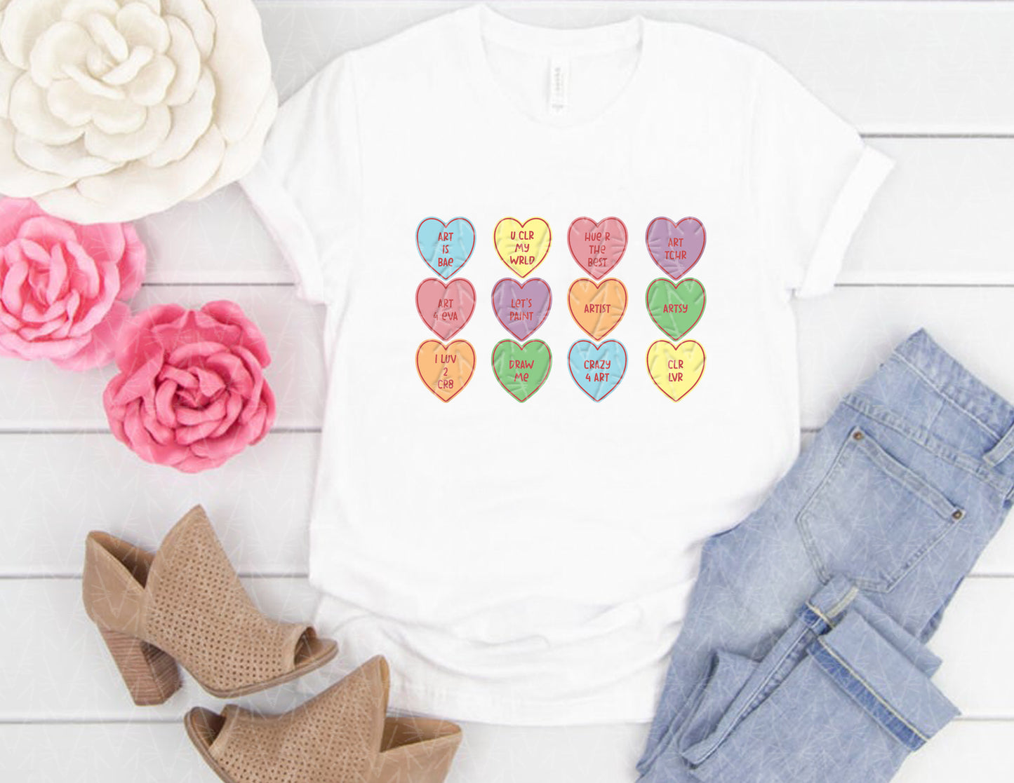 Artsy Conversation Hearts Shirt