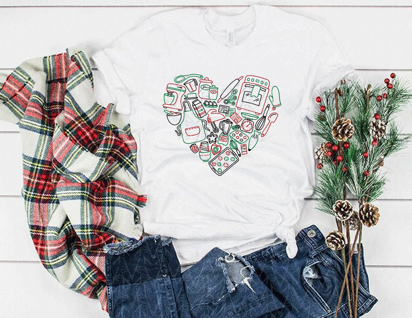 Baked from the Heart Shirt (Christmas Color Combo)