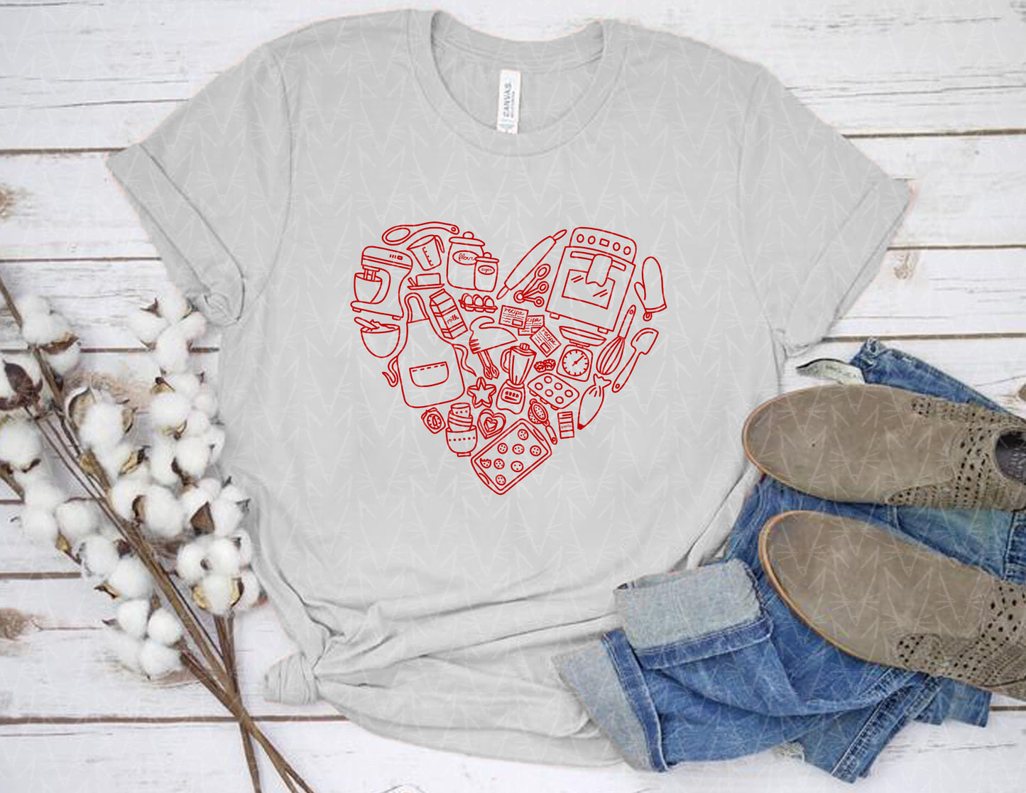 Baked from the Heart Shirt (School Color Combo)