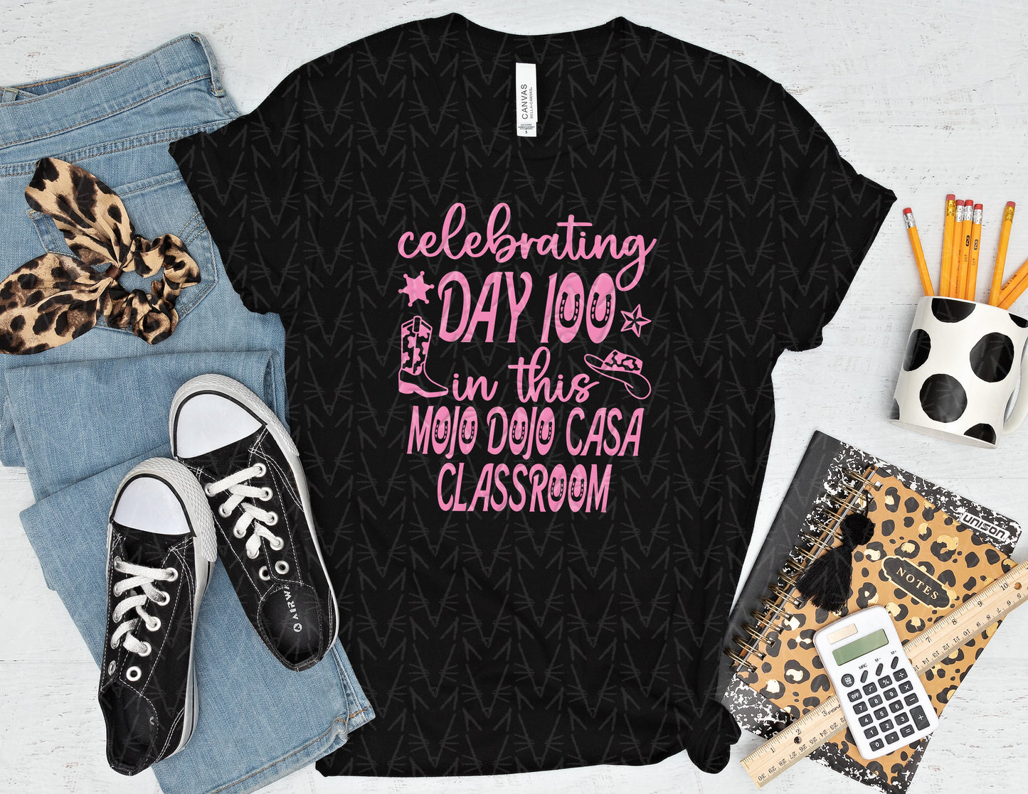 Day 100 In This Casa Classroom Shirt (Pink Graphic)