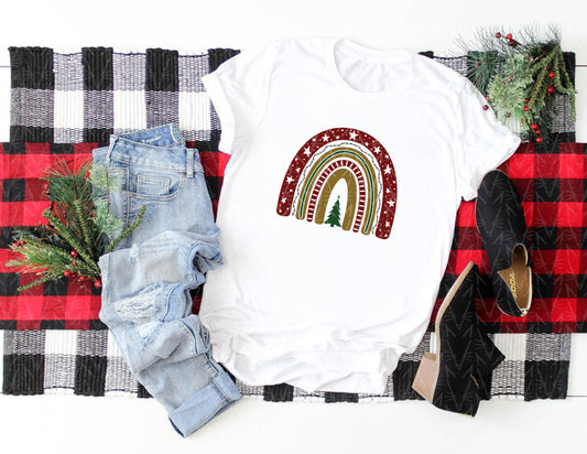 Christmas Boho Rainbow Shirt (Full Color Graphic)