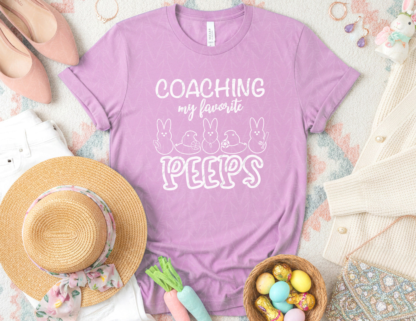Coaching My Favorite Peeps Shirt (White Graphic)