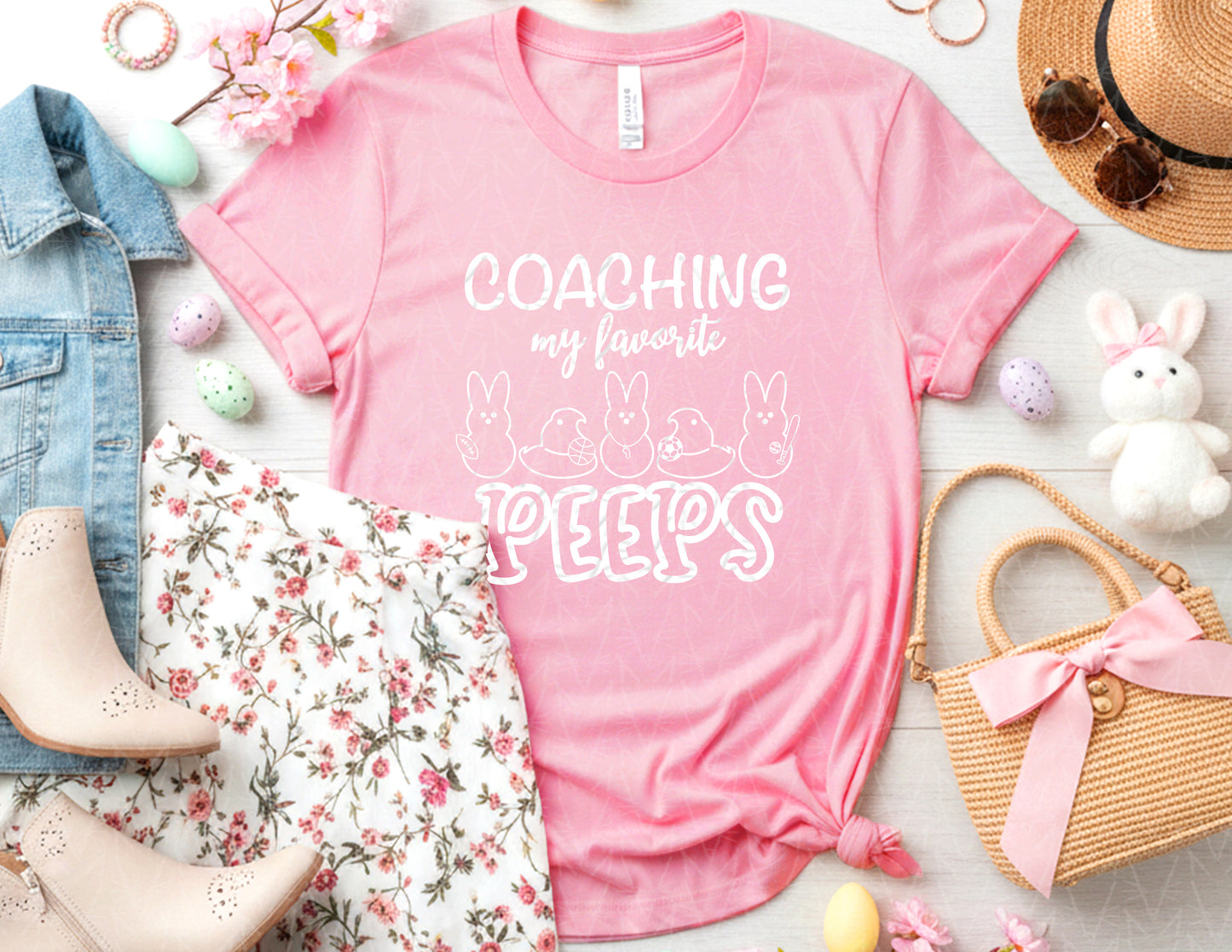 Coaching My Favorite Peeps Shirt (White Graphic)