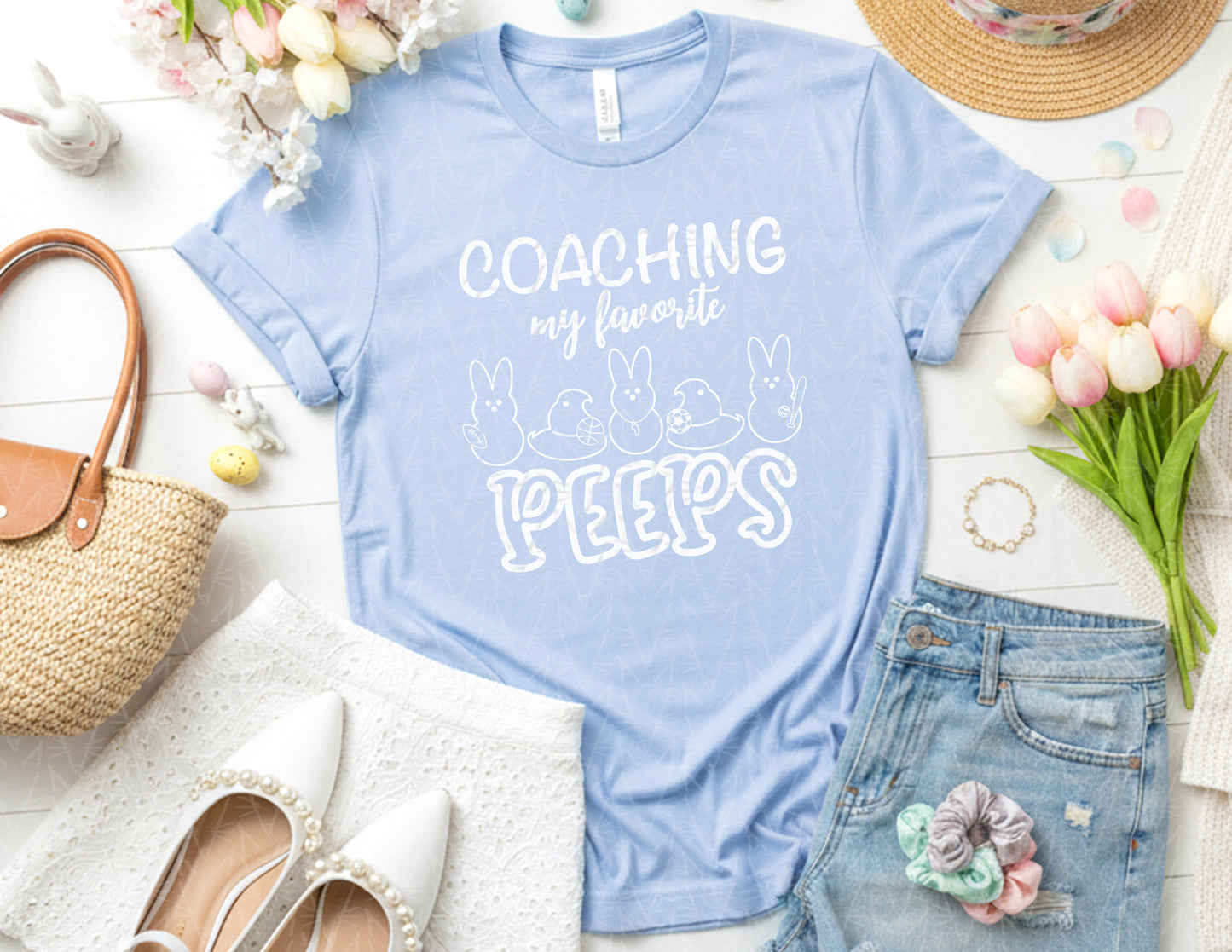 Coaching My Favorite Peeps Shirt (White Graphic)