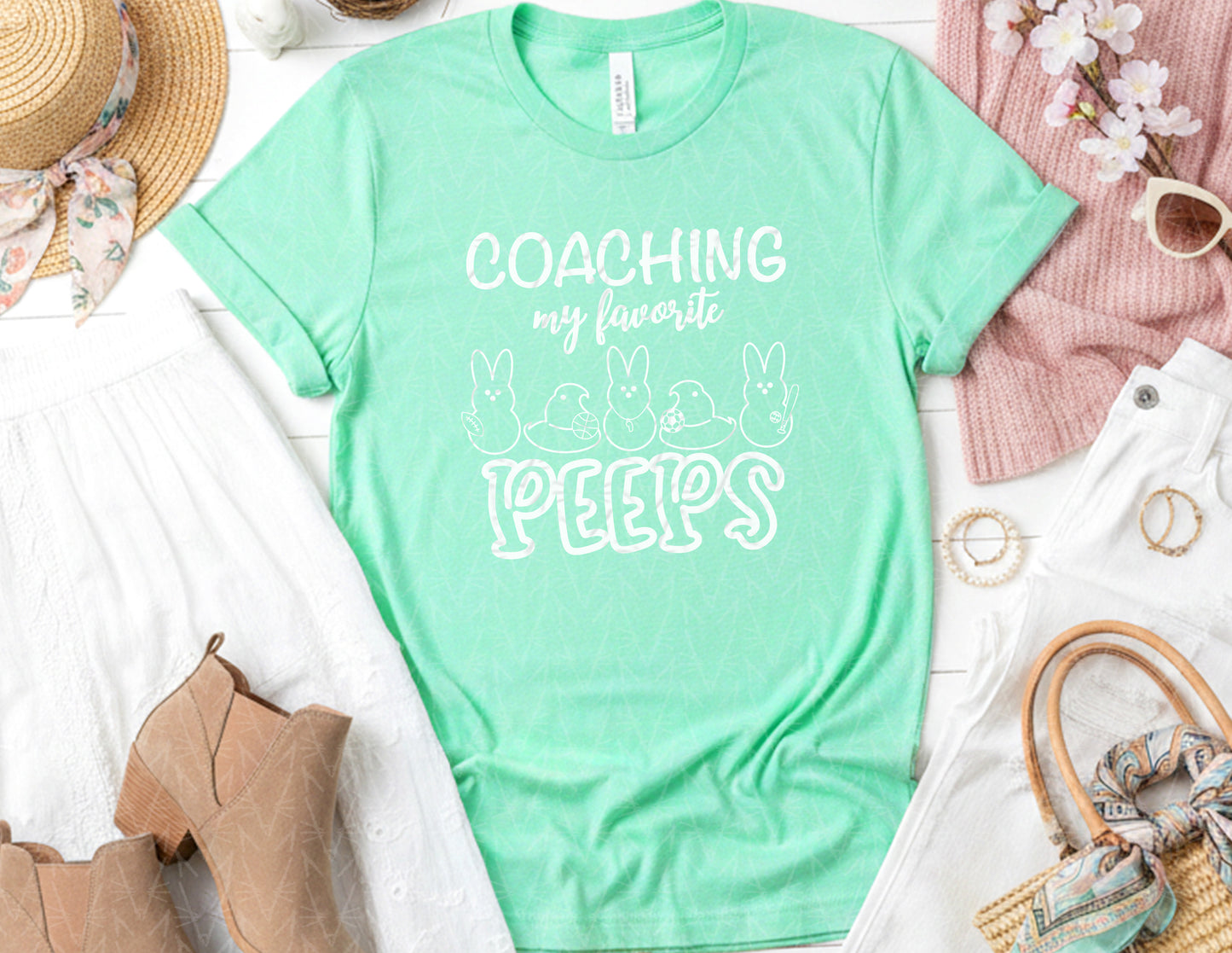 Coaching My Favorite Peeps Shirt (White Graphic)