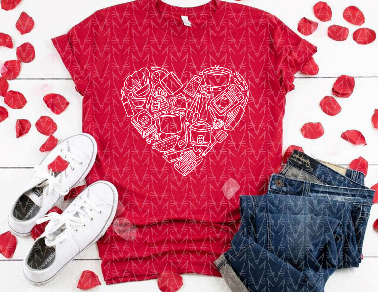 Cooking with Love Shirt (Valentine's Color Combo)