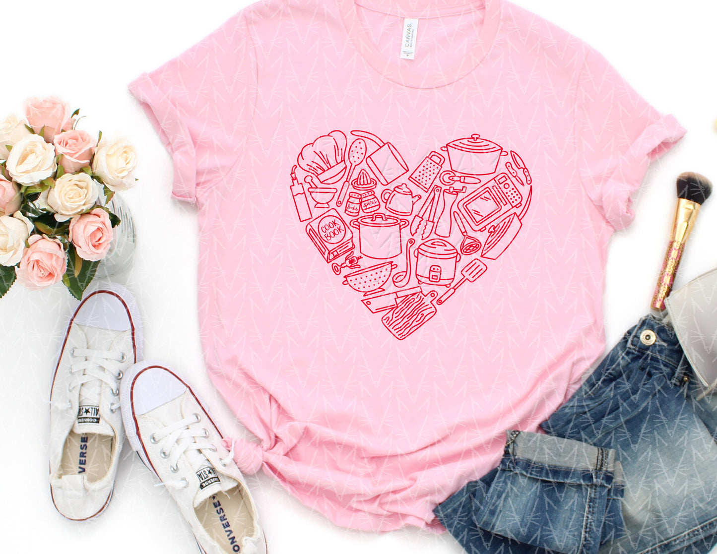 Cooking with Love Shirt (Valentine's Color Combo)