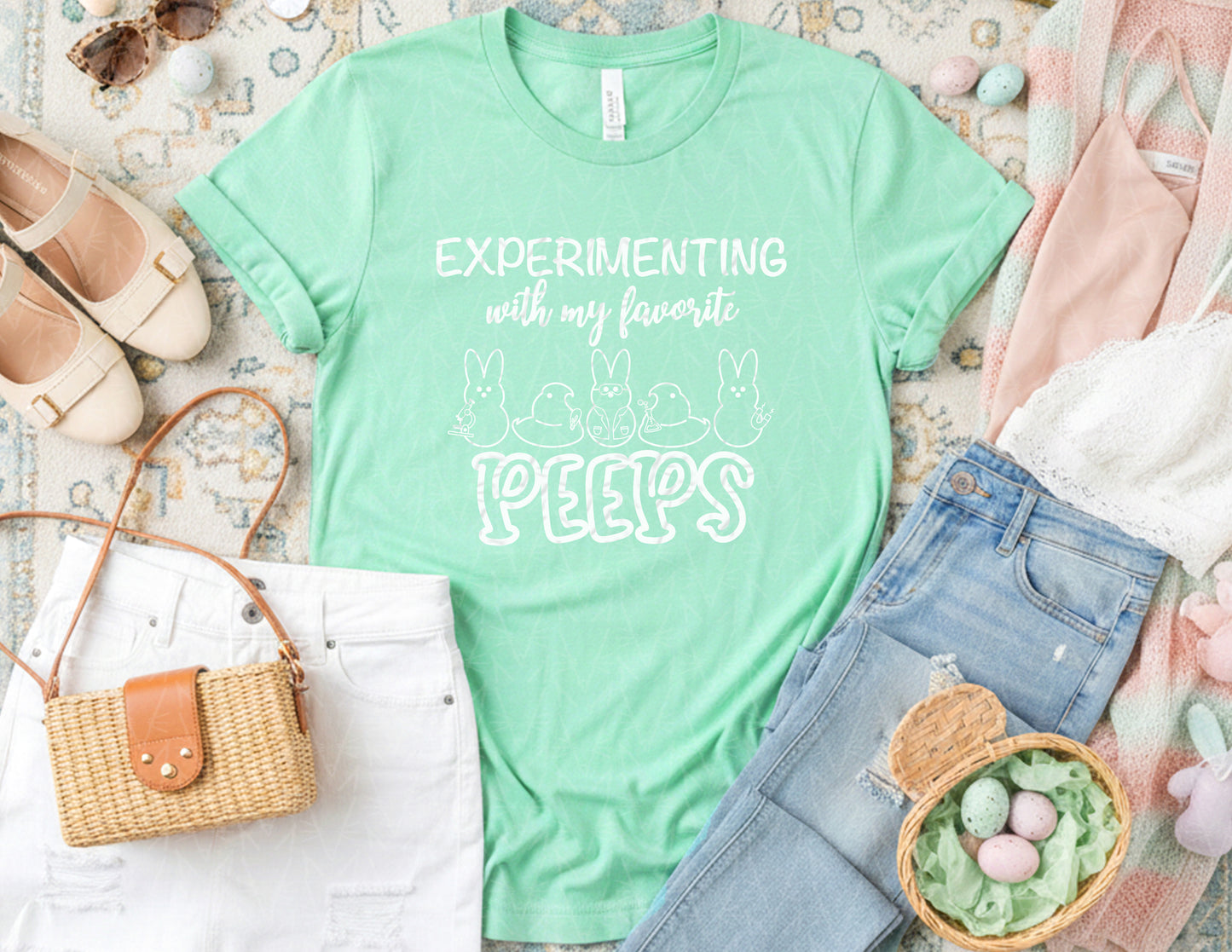 Experimenting with My Favorite Peeps Shirt (White Graphic)