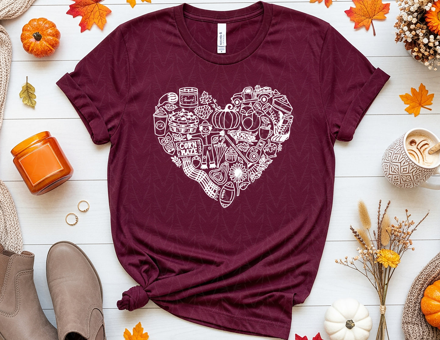 FALLing in Love with Autumn Shirt (White Graphic)