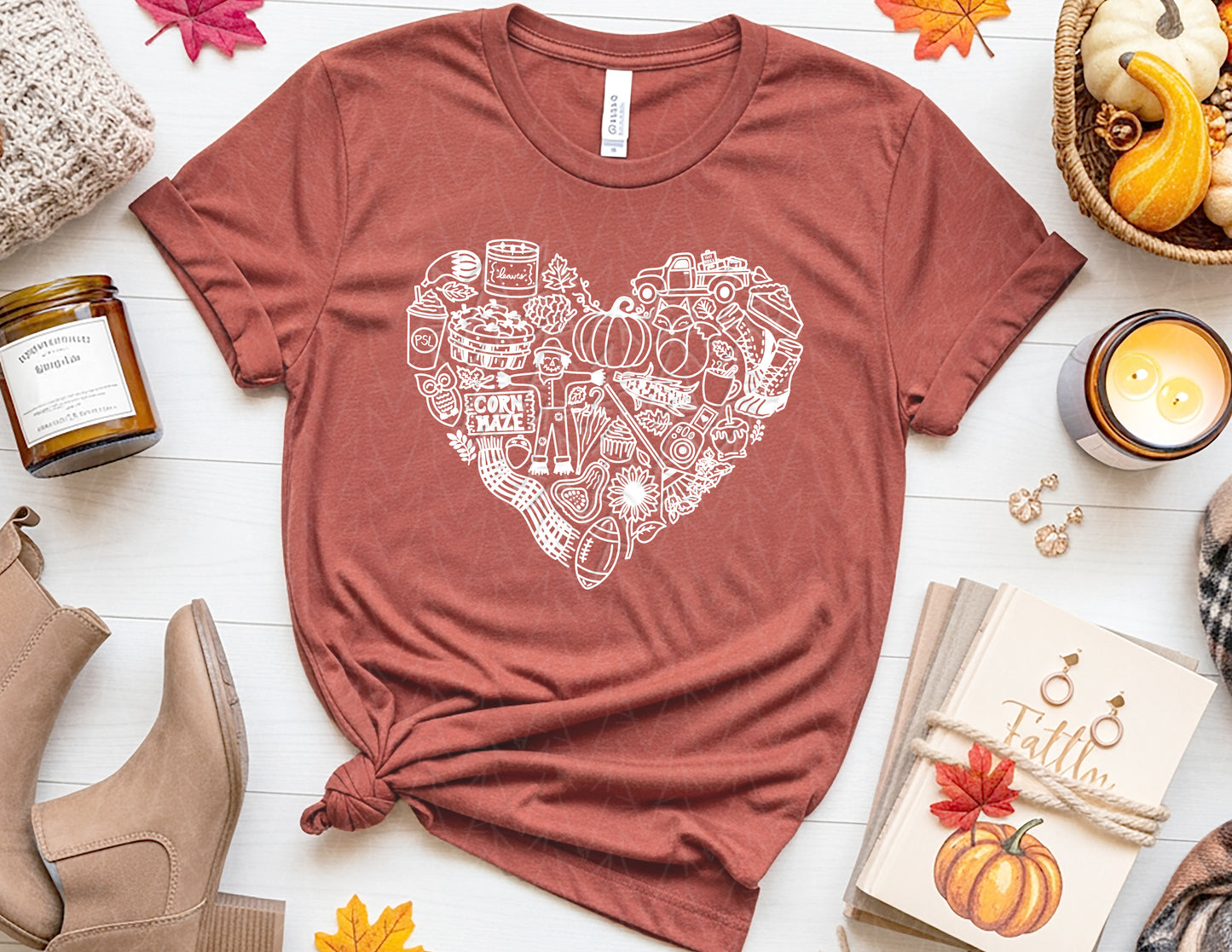 FALLing in Love with Autumn Shirt (White Graphic)