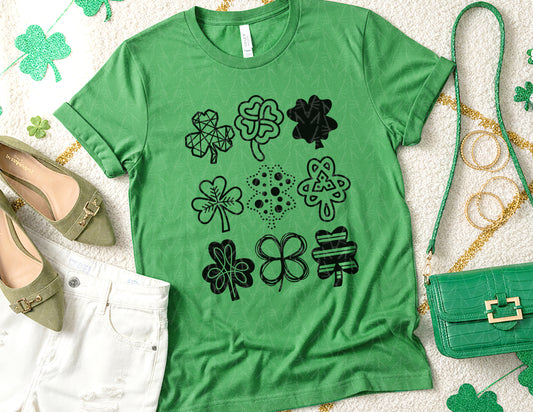 Field of Shamrocks Shirt (Black Graphic)