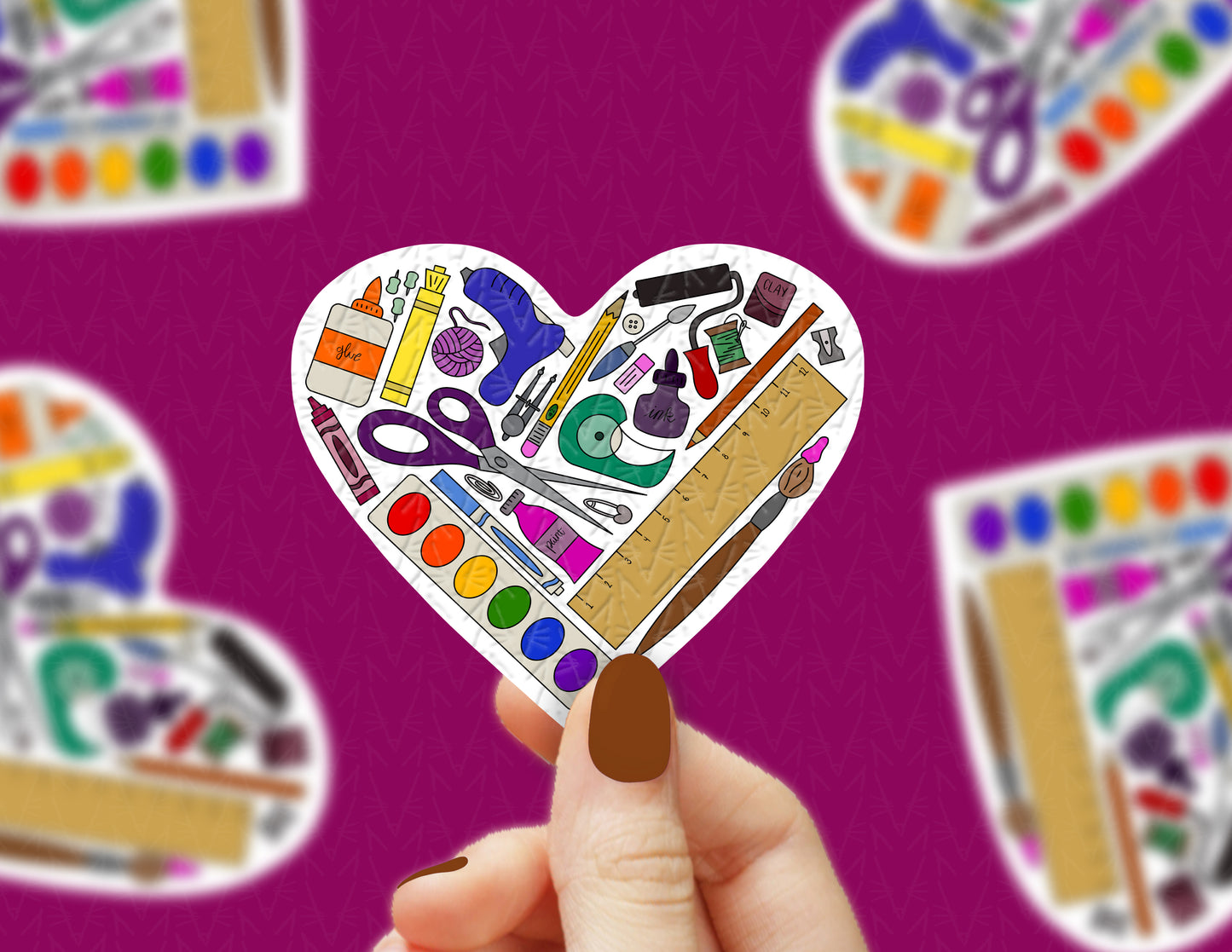 Full Color heART Supplies Sticker