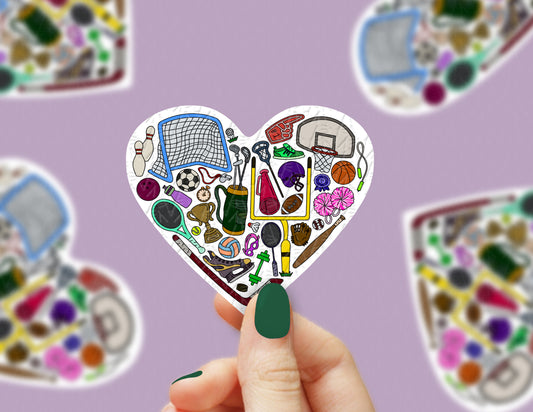 Full Color Get'cha Heart in the Game Sticker