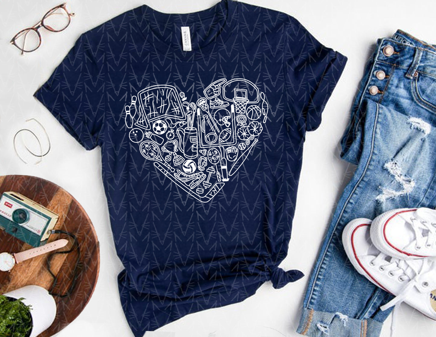 Get'cha Heart in the Game Shirt (White Graphic)