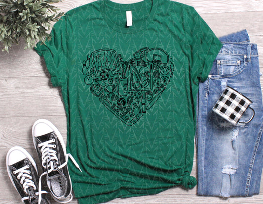 Get'cha Heart in the Game Shirt (Black Graphic)