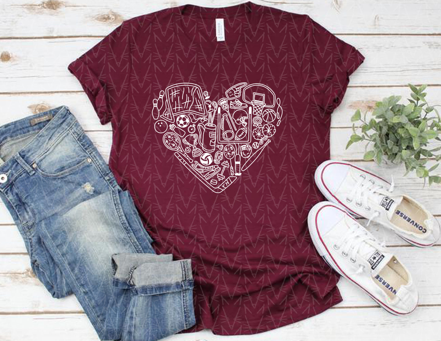 Get'cha Heart in the Game Shirt (School Color Combo)