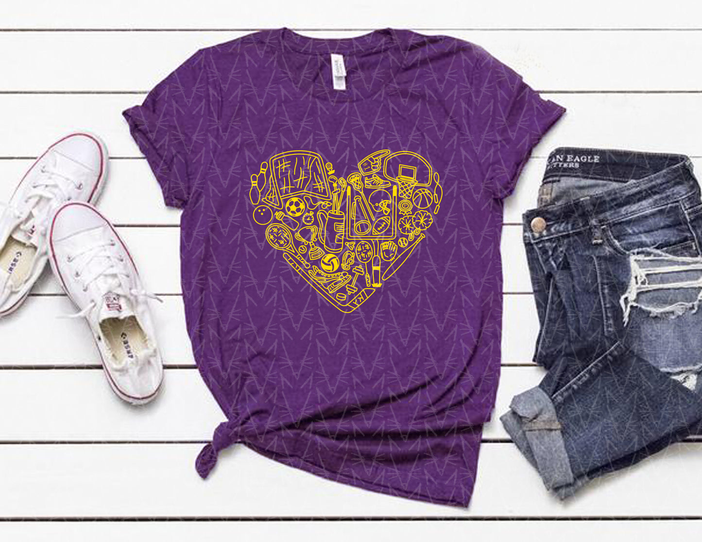 Get'cha Heart in the Game Shirt (School Color Combo)