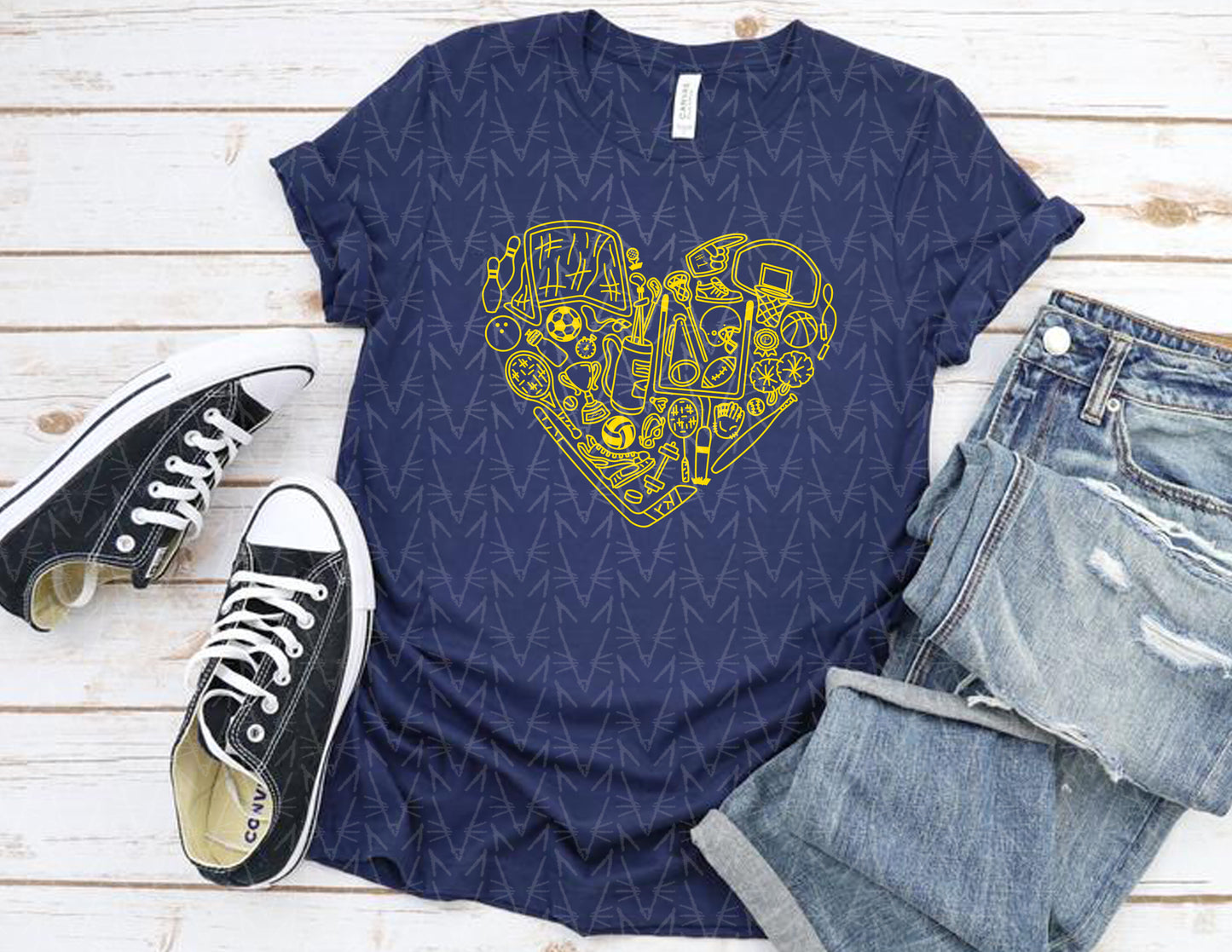 Get'cha Heart in the Game Shirt (School Color Combo)