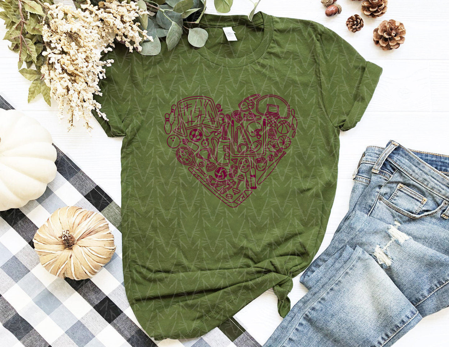 Get'cha Heart in the Game Shirt (Fall Color Combo)