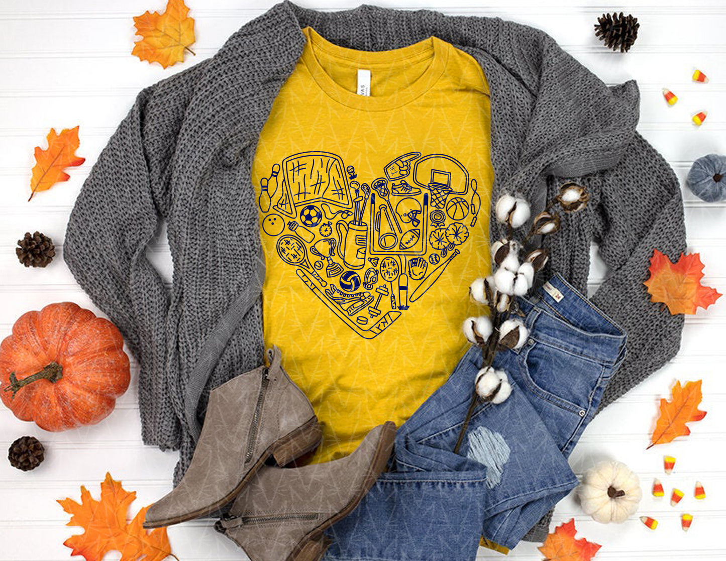 Get'cha Heart in the Game Shirt (Fall Color Combo)