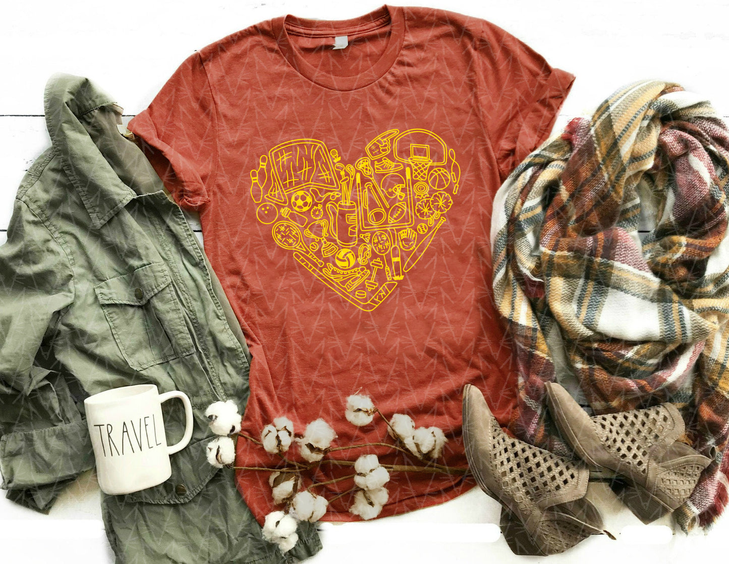 Get'cha Heart in the Game Shirt (Fall Color Combo)