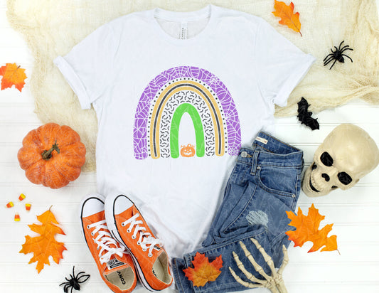 Halloween Boho Rainbow Shirt (Faded Color Graphic)