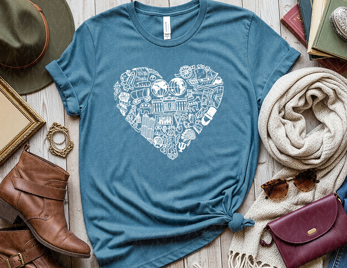 History Begins in the Heart Shirt (White Graphic)