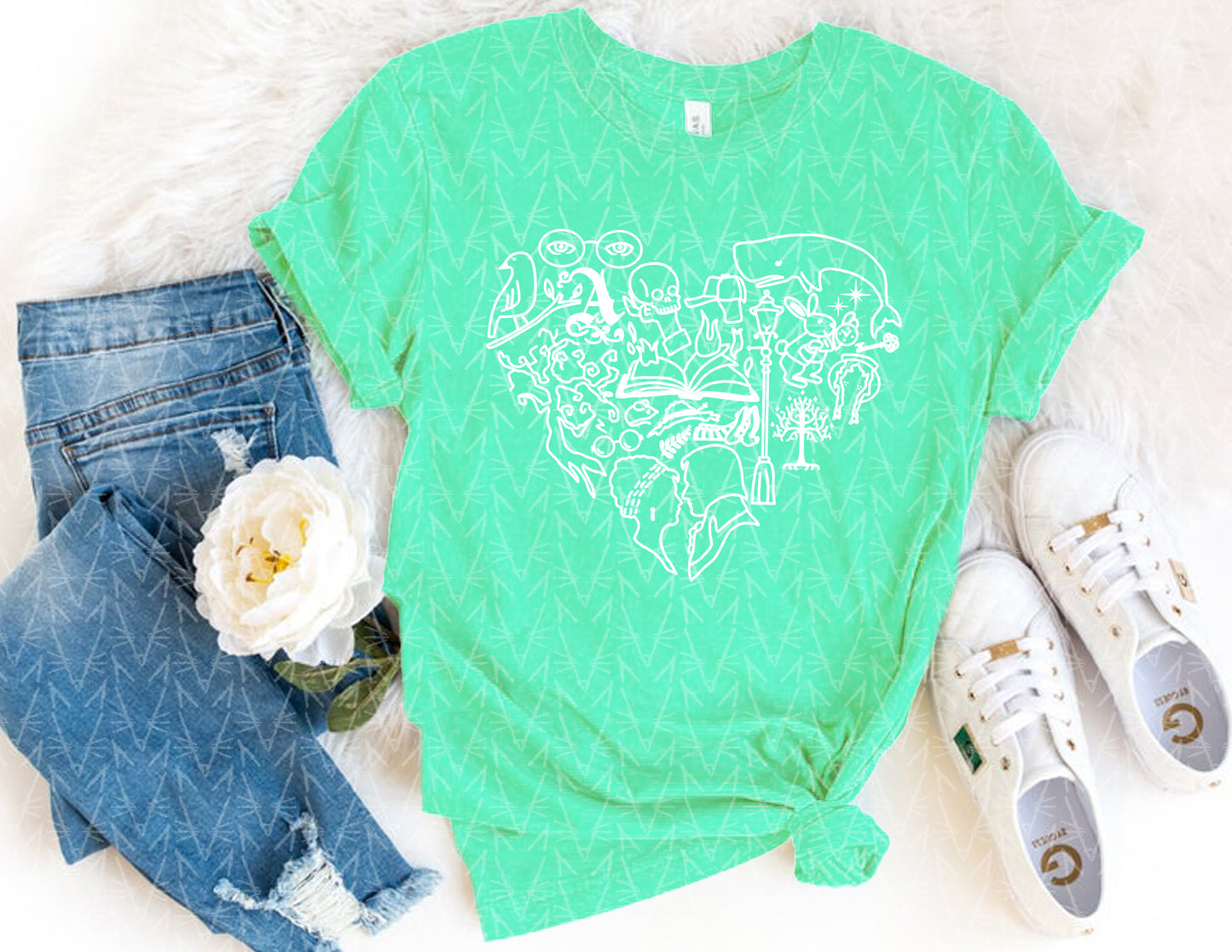 Heart Stuck in a Book Shirt (Spring Color Combo)