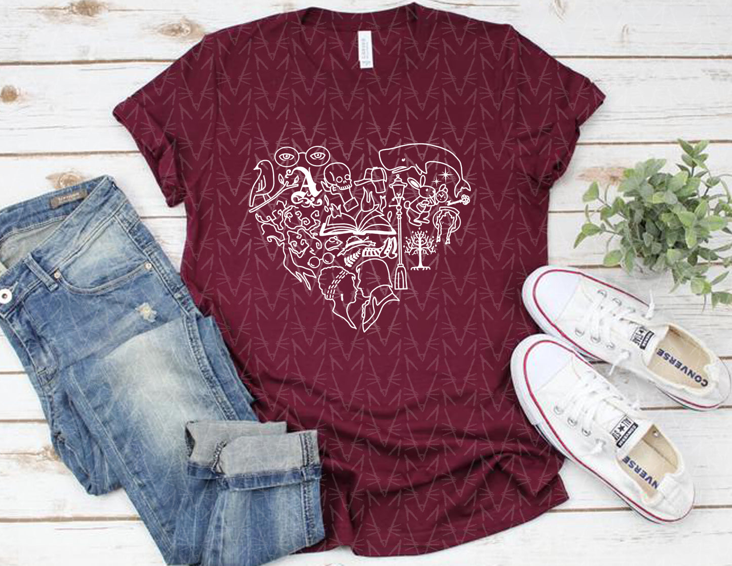 Heart Stuck in a Book Shirt (School Color Combo)