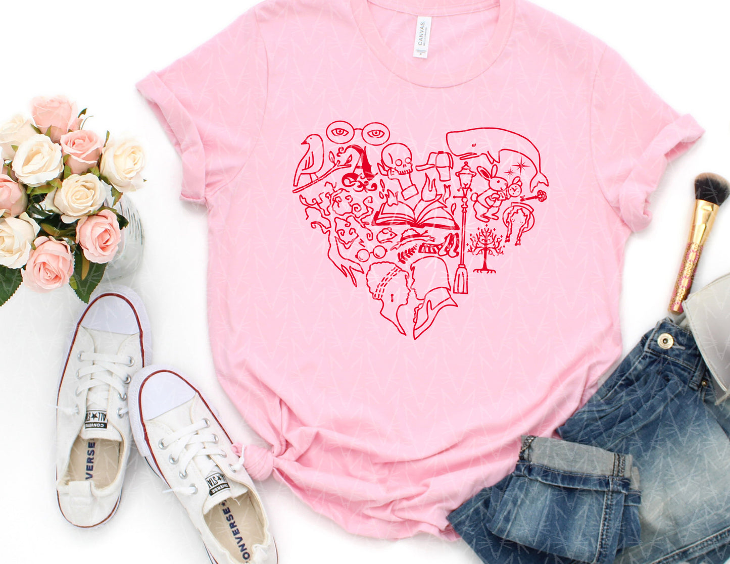 Heart Stuck in a Book Shirt (Valentine's Color Combo)