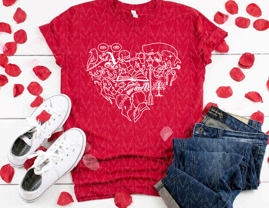 Heart Stuck in a Book Shirt (Valentine's Color Combo)